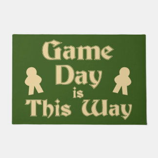 Game Day This Way Fun Boardgame Slogan Doormat