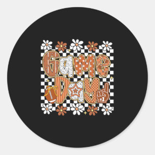 Game Day Touchdown American Footll Thanksgiving Wi Classic Round Sticker
