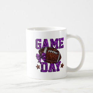 Game Day Touchdown Football Mum Girls Go Cheer Pur Coffee Mug