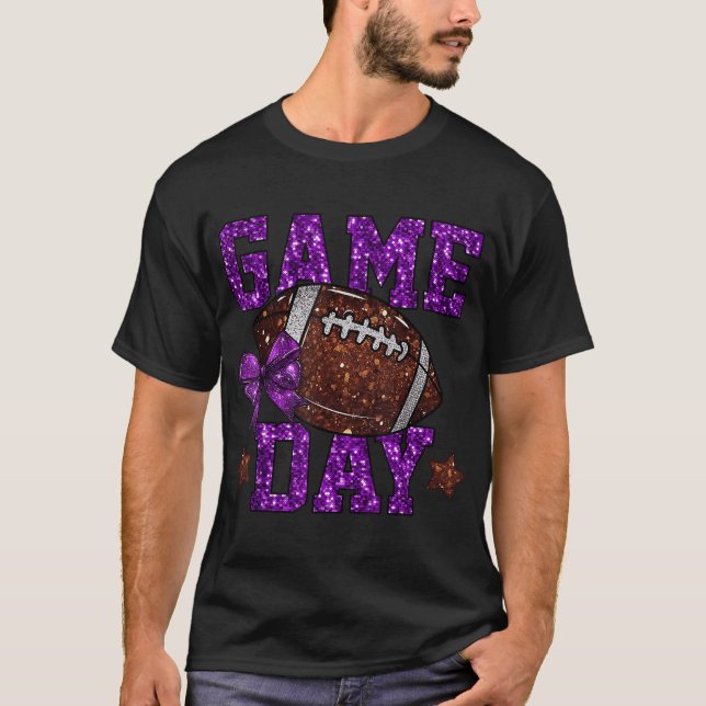 Game Day Touchdown Football Mum Girls Go Cheer  T-Shirt (Front)