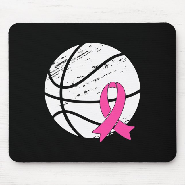 Game Day Vibes Breast Cancer Awareness Pink Basket Mouse Mat (Front)