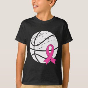 Game Day Vibes Breast Cancer Awareness Pink Basket T-Shirt