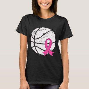 Game Day Vibes Breast Cancer Awareness Pink Basket T-Shirt