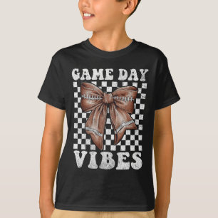 Game Day Vibes Coquette Bow Football Mama Football T-Shirt