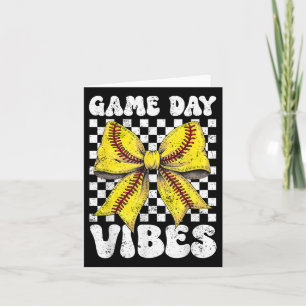 Game Day Vibes Coquette Bow Softball Mama Softball Card