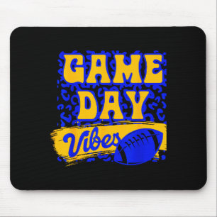 Game Day Vibes Football Season Football Blue Gold Mouse Mat