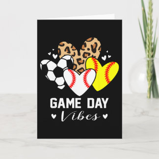 Game Day Vibes Funny Sell Softll Soccer Mum Heart  Card