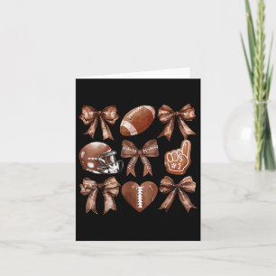 Game Day Vibes Heart Meme Coquette Bow Football Wo Card
