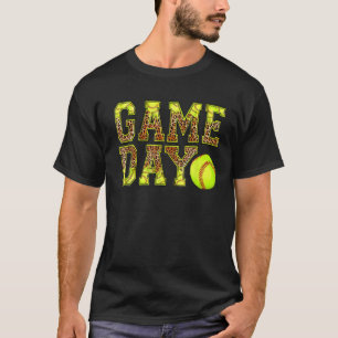Game Day Vibes Leopard Softball Season For Players T-Shirt