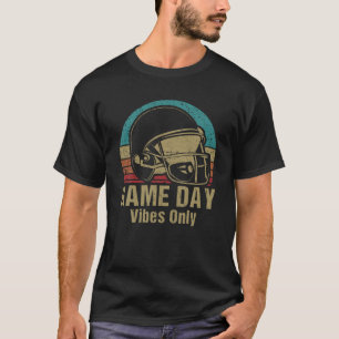 Game Day Vibes Only Football Helmet Retro Vintage T-Shirt