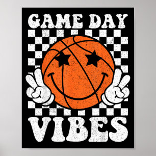 Game Day Vibes Retro Basball Lover Boys Girls Kids Poster