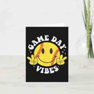Game Day Vibes Smile Face Softball Mama Mum Sister Card
