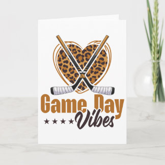 Game Day Vibes Women Mom Bleached Leopard Heart Ho Card