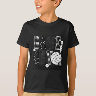 Game Day Volleyball Chequered Funny Volleyball T-Shirt