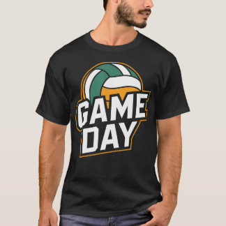 Game Day Volleyball Sport Colourful White Green T-Shirt