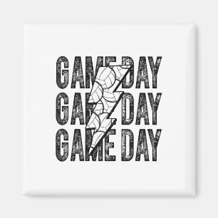 Game Day Volleyll Lightning Bolt Volleyll Mom Dad Magnet