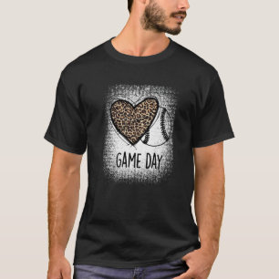 Game Day With Leopard Heart baseball  Mom T-Shirt
