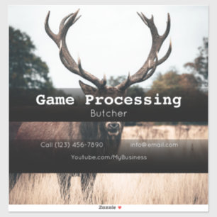 Game Deer Processing Vehicle Advertising Sticker