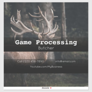 Game Deer Processing Vehicle Advertising Sticker