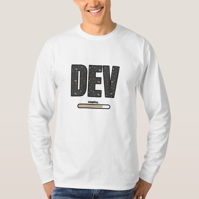 Game Dev Compiling - Brown Compiling Hoodie T-Shirt (Front)
