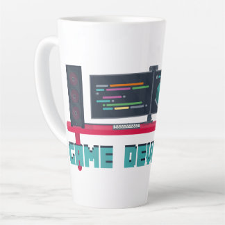 Game Developer Latte Mug - Blue Letters