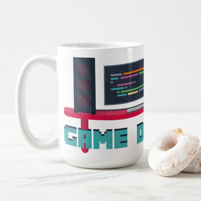 Game Developer Mug - Blue Letters (With Donut)