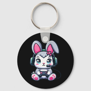 Game Easter Bunny Cute Gamer Girl 1  Key Ring