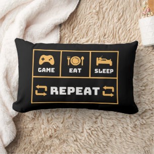 Game Eat Sleep Repeat Funny Lumbar Cushion
