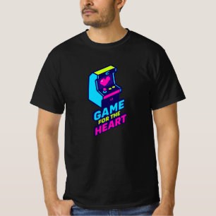Game for the Heart — Neon Retro Love Art T-Shirt