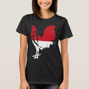 Game fowl Indonesia  Indonesian flag rooster Gamef T-Shirt