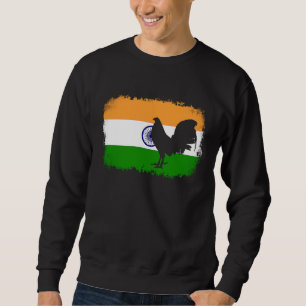 Game fowl vintage India Indian flag gaff rooster G Sweatshirt