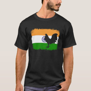 Game fowl vintage India Indian flag gaff rooster G T-Shirt