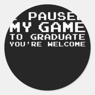 Game Gaming Gamer Graduation Vintage Gift  Classic Round Sticker