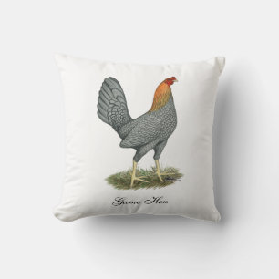 Game Hen Blue Red Cushion