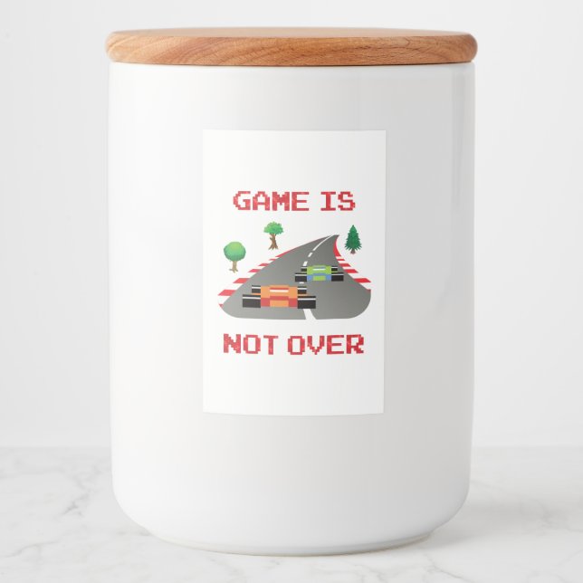 Game is not over Pixelated Video Game Food Label (Front)