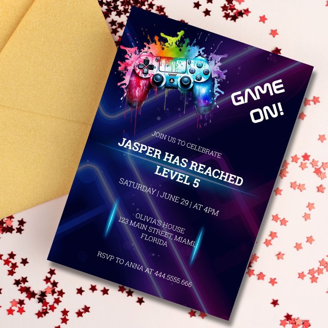  Game Level up Gamer Birthday Invitation (Creator Uploaded)