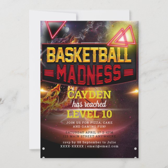  Game Level up Gamer Birthday Invite (Front)