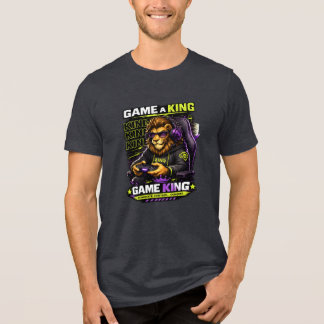 Game Like a King – Lion Gamer Gaming T-Shirt Tri-Blend Shirt