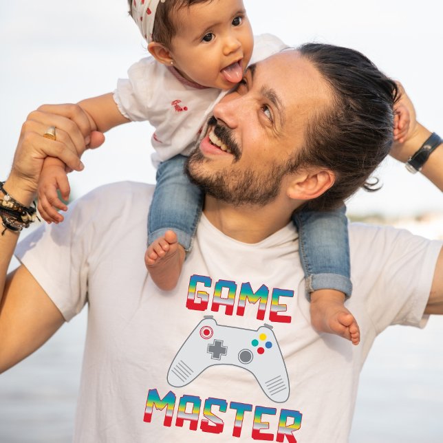 Game Master Gamer Dad Father's Day Men's White T-Shirt (Creator Uploaded)
