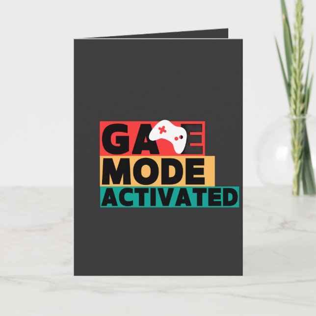 Game Mode Activated Gamer Controller Art Card (Front)
