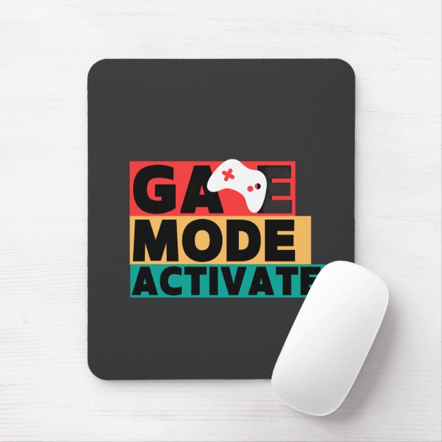 Game Mode Activated Gamer Controller Art Mouse Mat (With Mouse)