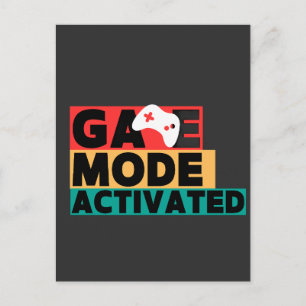 Game Mode Activated Gamer Controller Art Postcard