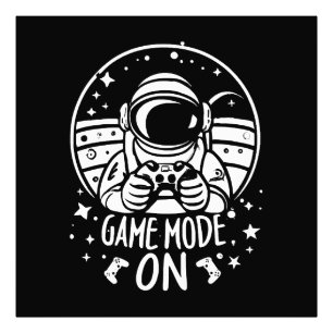 Game mode astronaut photo print