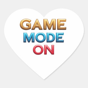 Game Mode On  Heart Sticker