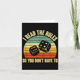 Game Night Adults Funny Board Games I Read The Rul Card