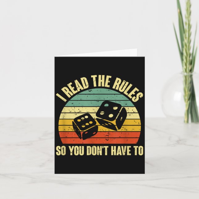 Game Night Adults Funny Board Games I Read The Rul Card (Front)