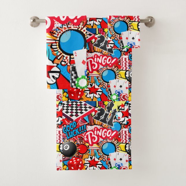 Game Night Bath Towel Set (Insitu)