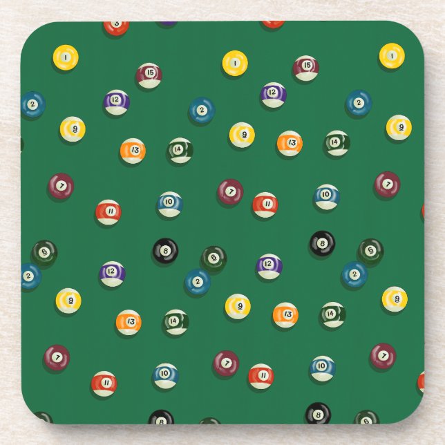 Game Night Billiards Pool Table Pool Shark Coaster (Front)