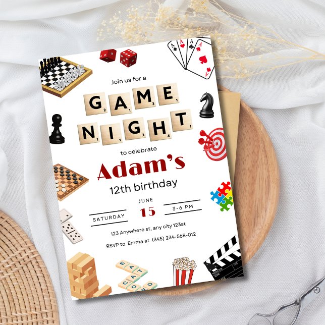 Game Night Birthday Editable Board Games Kids Invitation (Creator Uploaded)