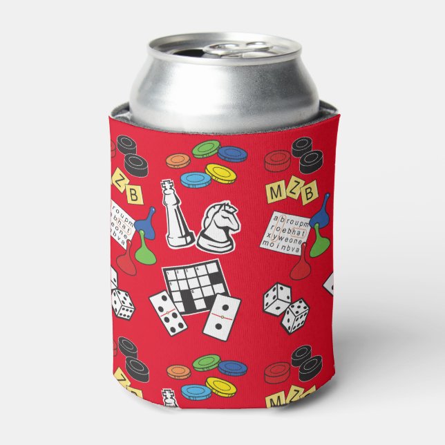 Game Night, Board Games, and Word Puzzles Can Cooler (Can Front)